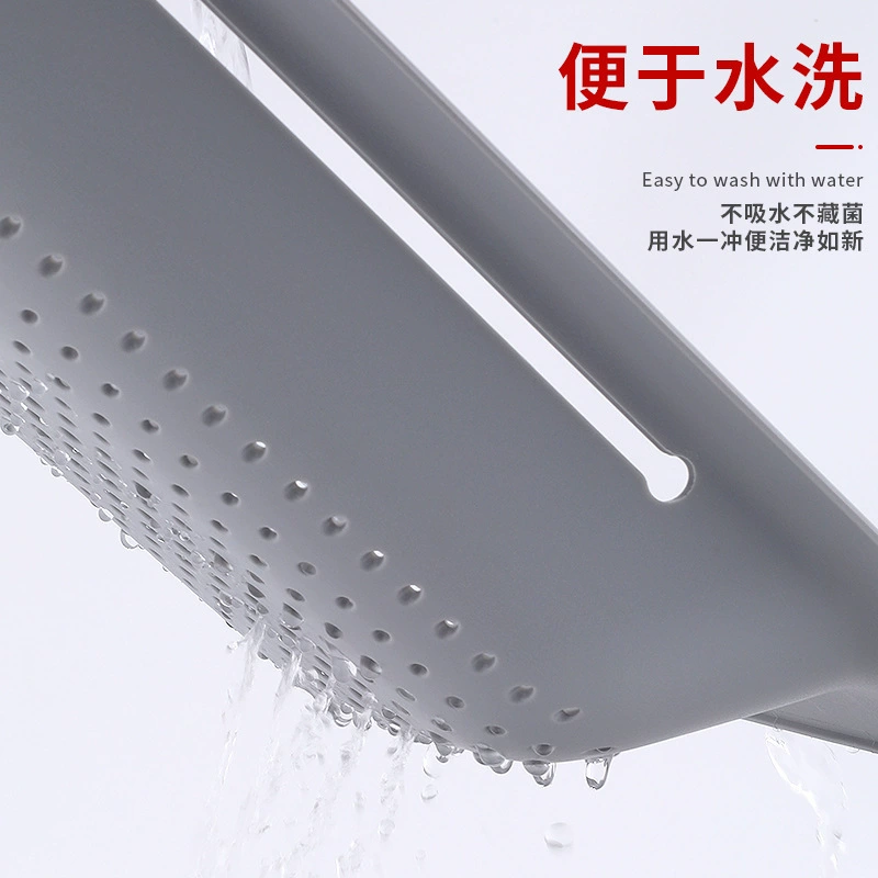 Adjustable Plastic Sink Drain Rack – Extendable, Grey, Telescopic, Multi-Use for Fruits & Vegetables