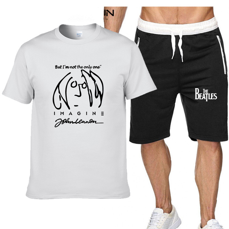 短袖男T恤套装披头士摇滚欧美经典The Beatles乐队甲壳虫纪念服