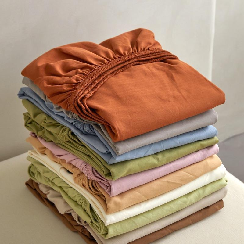 Solid Color A-Grade Long Staple Cotton Bedspread Single Piece 100% Cotton Bed Sheet Pure Cotton Bed Cover Dustproof Dorm Mattress Protector Pillow Cover