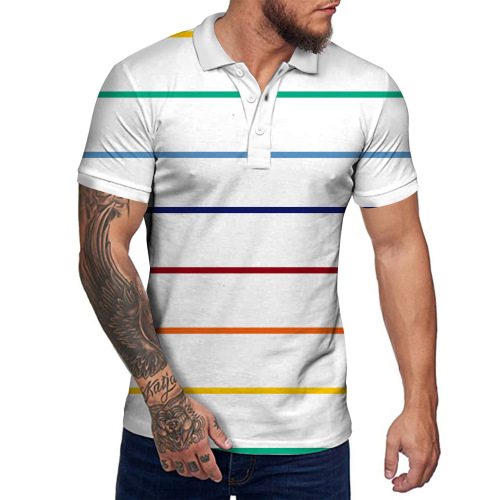 Men's POLO Shirt Fashion Short Sleeve T-Shirt Streetwear Casual Button POLO Shirt Fit Short Sleeve