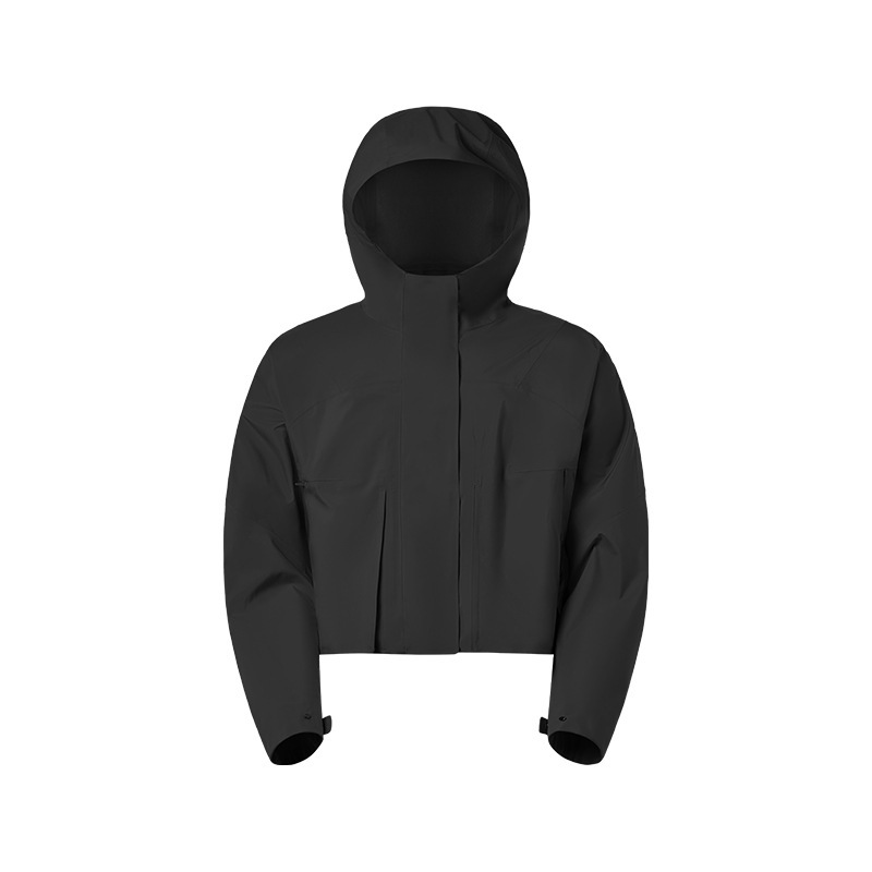 Moda caliente impermeable a prueba de viento transpirable ropa de asalto de sellado térmico para mujeres caminando acampando ropa corta al aire libre con capuz