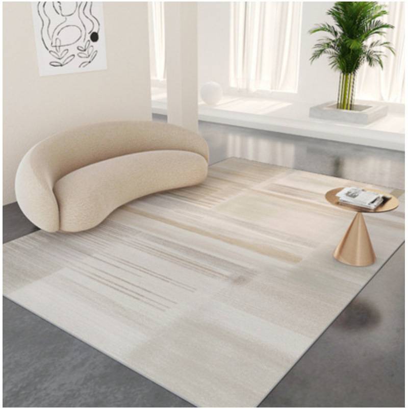 Alfombra de sala de estar Alfombra de piso simple de estilo crema Alfombra de borde de cama desechable para dormitorio, sofá doméstico de alta gama, mesa de centro, manta antideslizante