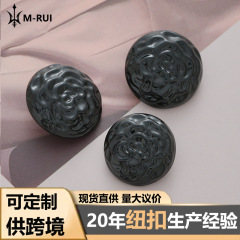 高级感法式赫本小香亮黑漆玫瑰花纹理轻奢衬衫外套毛衣开衫手缝扣