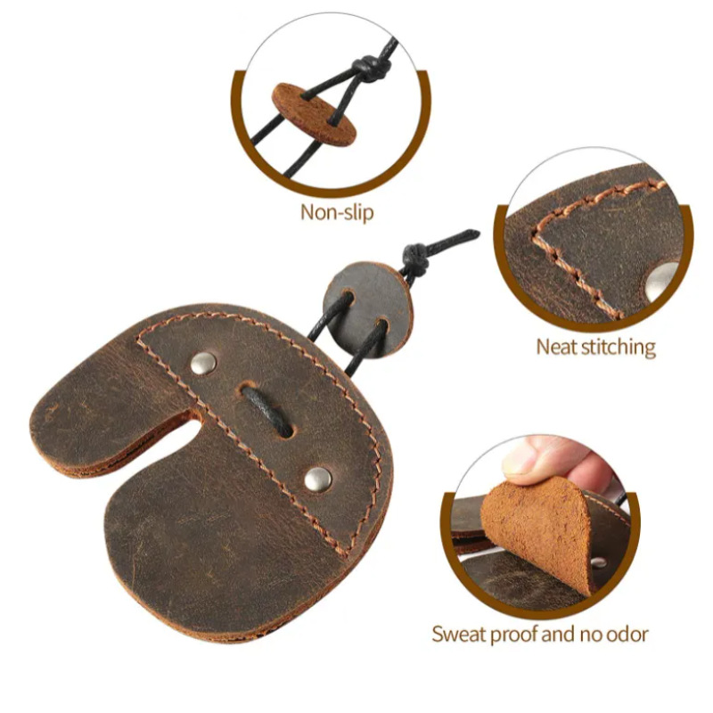 Double-layer Leather Finger Protector Bow And Arrow Holster Leather Finger Protector Barebow Finger Protector Simple Archery Product Clip Finger Style