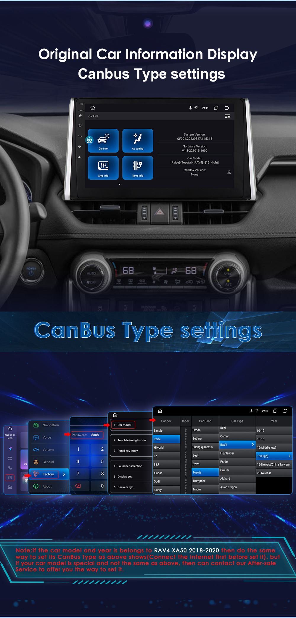 Suitable for 18-20 Toyota Rav4 Navigation Car All-In-One Wireless Carplay Smart Car Navigator