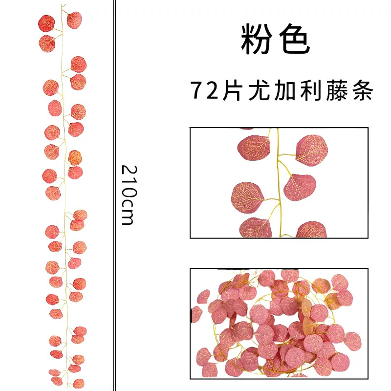 72片粉色尤加利藤条-1条