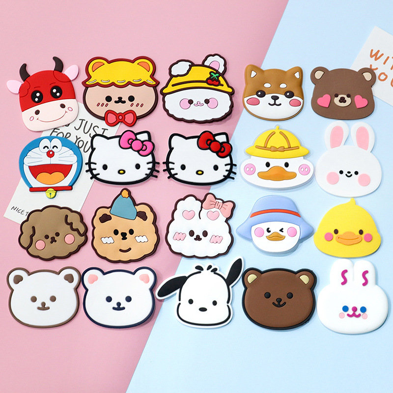 卡通小熊狗pvc软滴胶贴片DIY配件手机壳水杯拖鞋收纳盒箱包车挂钩