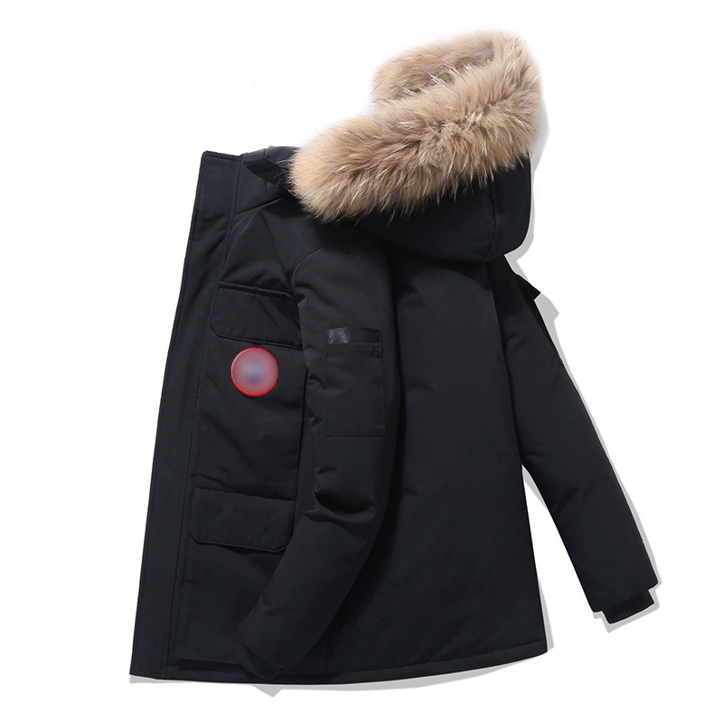 Chaqueta de plumón para hombre al por mayor, nuevo estilo de invierno 2025, chaqueta para hombre a prueba de frío y cálida, estilo juvenil para parejas, parka moderna