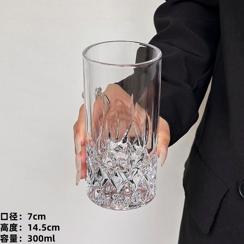 Ins tazas de vidrio esculpidas de alto grado nórdico de lujo ligero tazas de té caseras tazas de whisky tazas de leche tazas de cerveza tazas de jugo