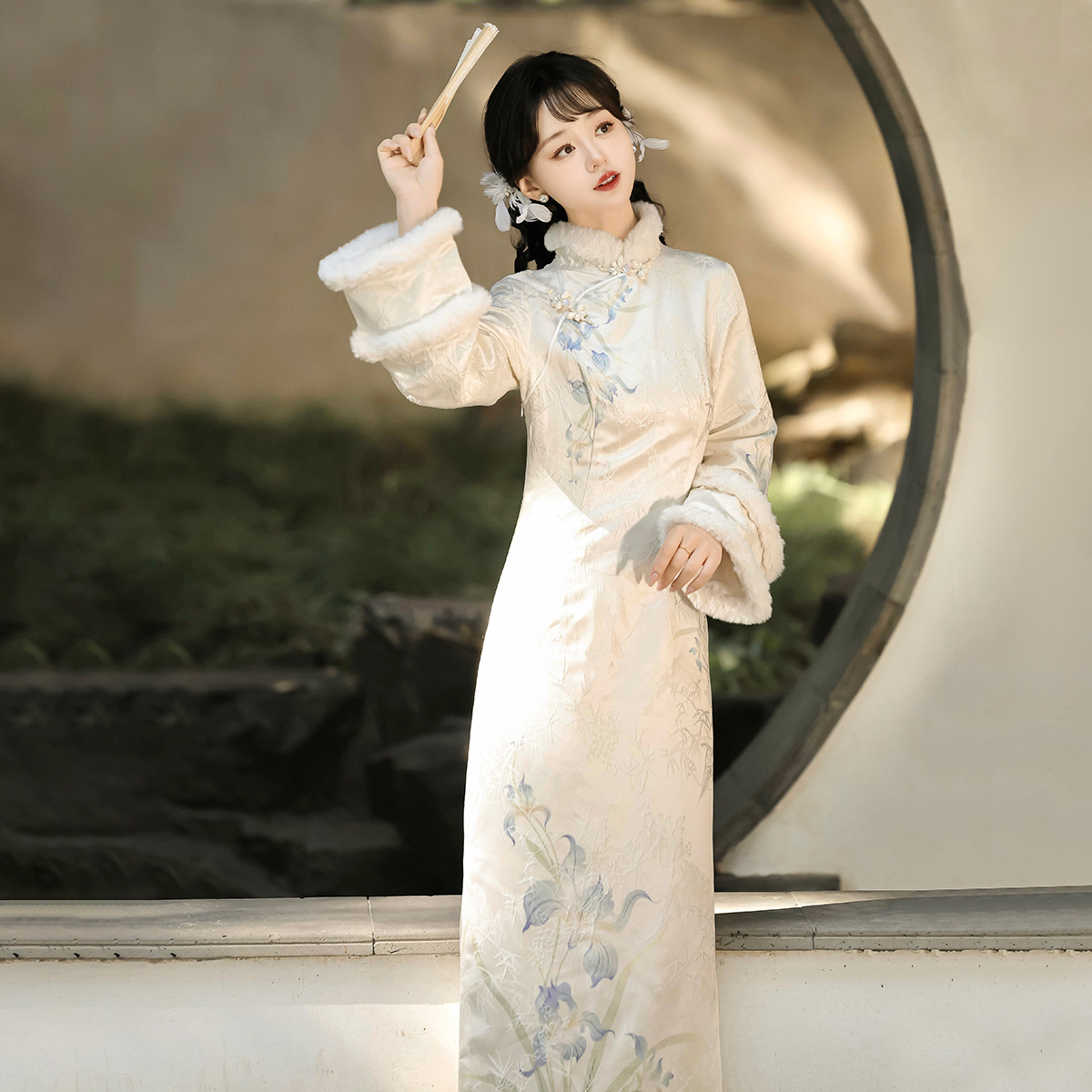 Diseño original Iris belleza nueva ropa de mujer china estilo nacional diario nuevo otoño invierno cheongsam X160