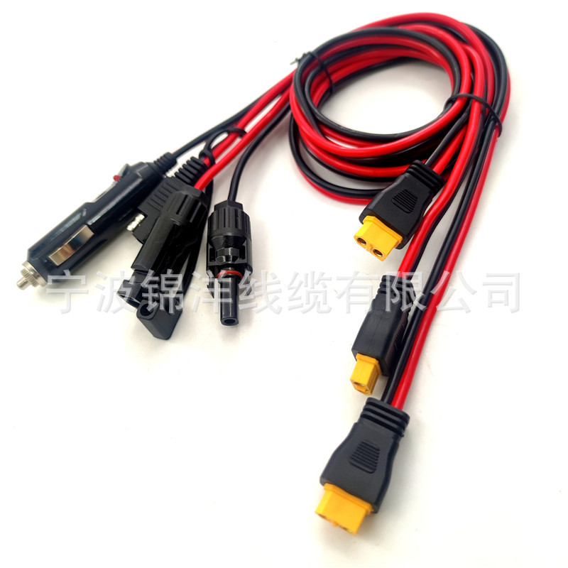 Adhesive coated XT60 to MC4 solar connection line solar panel energy storage power supply charging line 12AWG