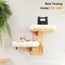 新款简易木制壁挂式猫窝猫咪休息架简易木制猫咪吊床墙上猫窝
