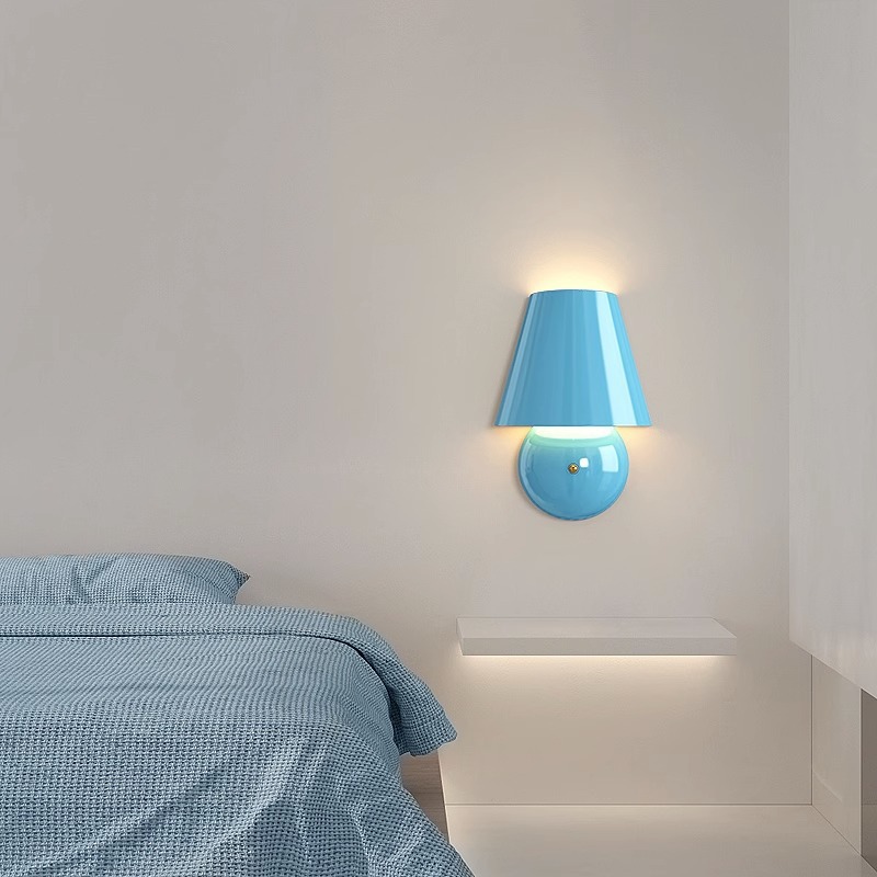 Luz de cabecera creativa de fondo de la sala de estar con lámpara de pared de fondo con interruptor de pared de corredor con lámpara Marlon cálida y moderna