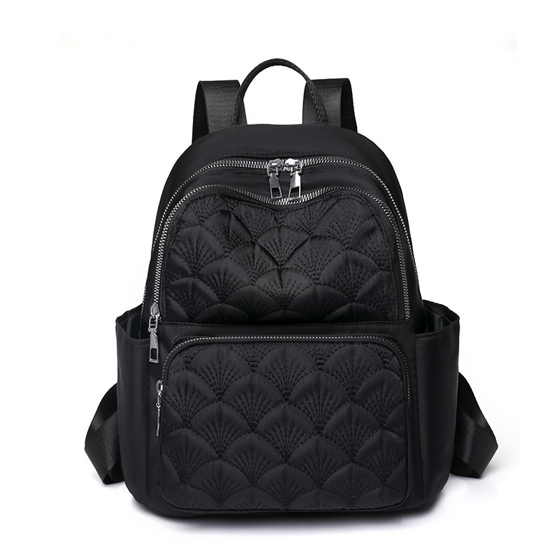 2023 nueva mochila de nailon para mujer coreana, mochila de viaje ligera al aire libre bordada de moda, mochila escolar para estudiantes de secundaria