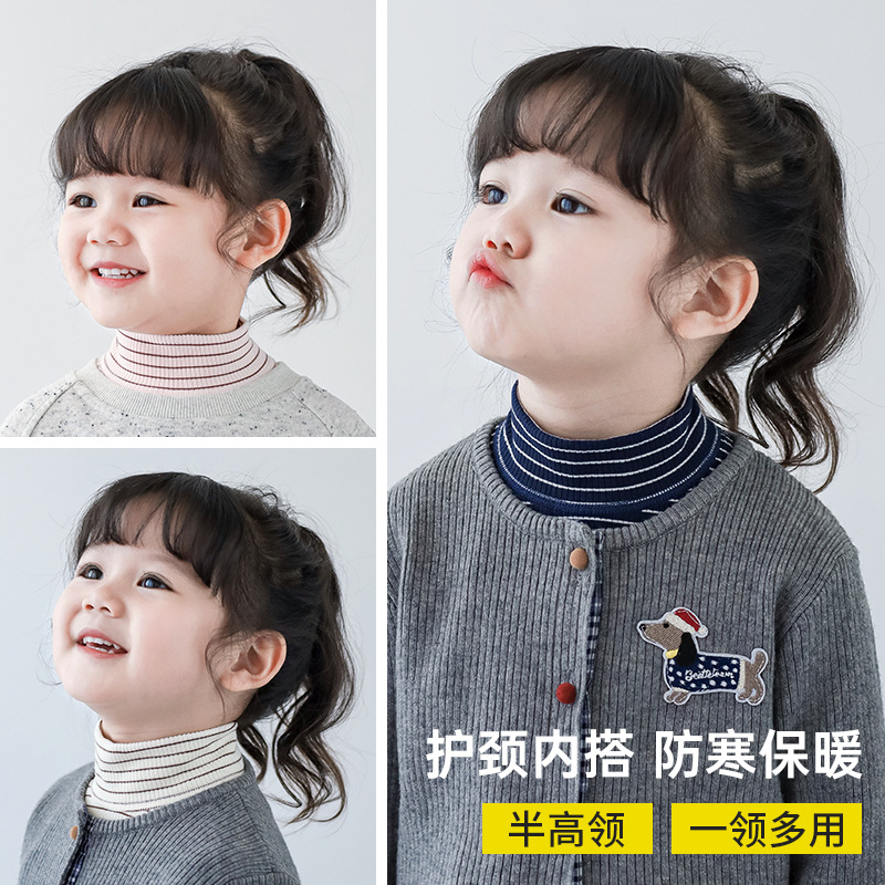 Autumn and Winter Children's Fake Collar Neck Warmer Windproof Thermal Neck Gaiter for Boys and Girls, Pullover Scarf, Base Neck Warmer, Versatile Outdoor Neck Protector