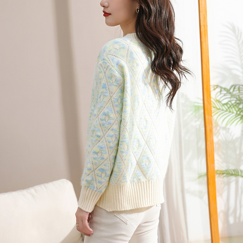 Estilo coreano 2023 primavera y otoño nuevo cuello en V punto cardigan mujeres sueltas estilo occidental estilo perezoso suéter exterior abrigo image 5