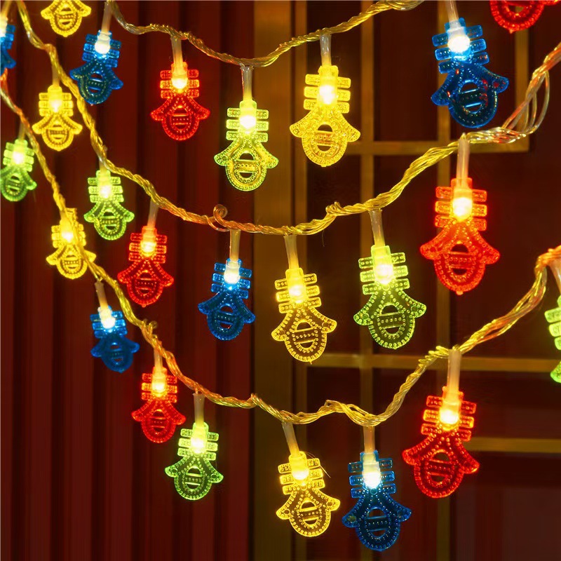 Bienvenido al Año Nuevo LED Lámparas de color pequeñas linternas Fu caracteres chinos decoración de primavera caracteres habitación decoración de Año Nuevo atmósfera