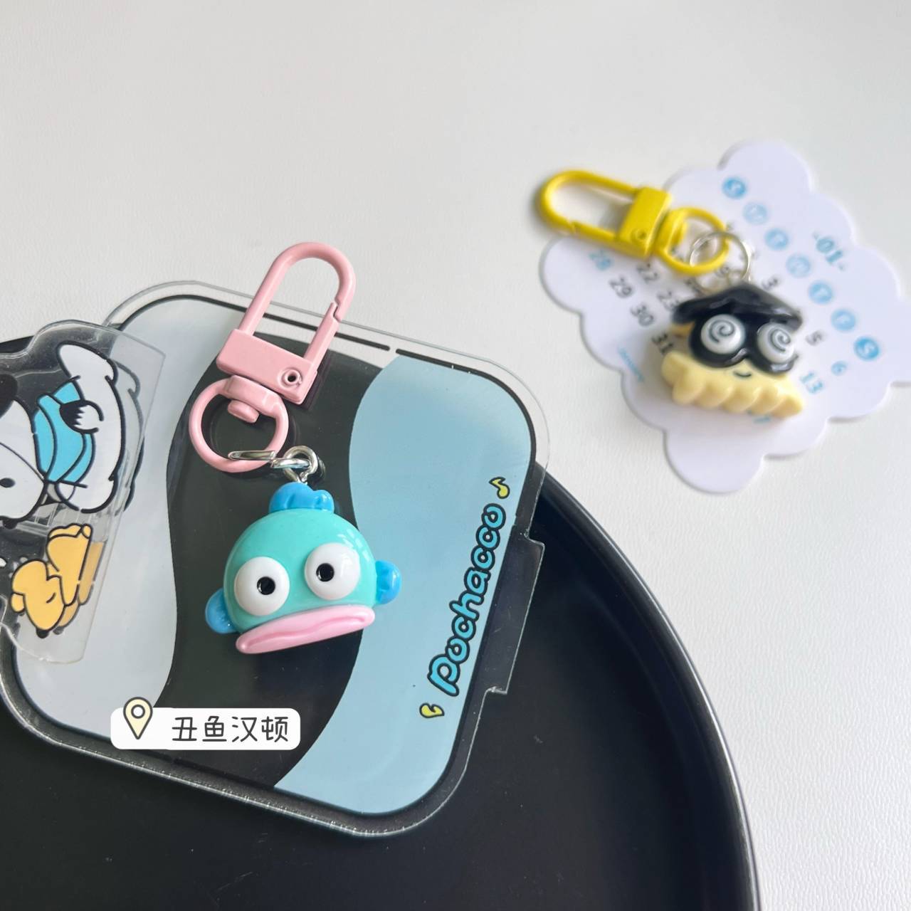 呆萌丑魚鑰匙扣ins可愛卡通動漫掛件少女心書包包包配飾禮物掛飾