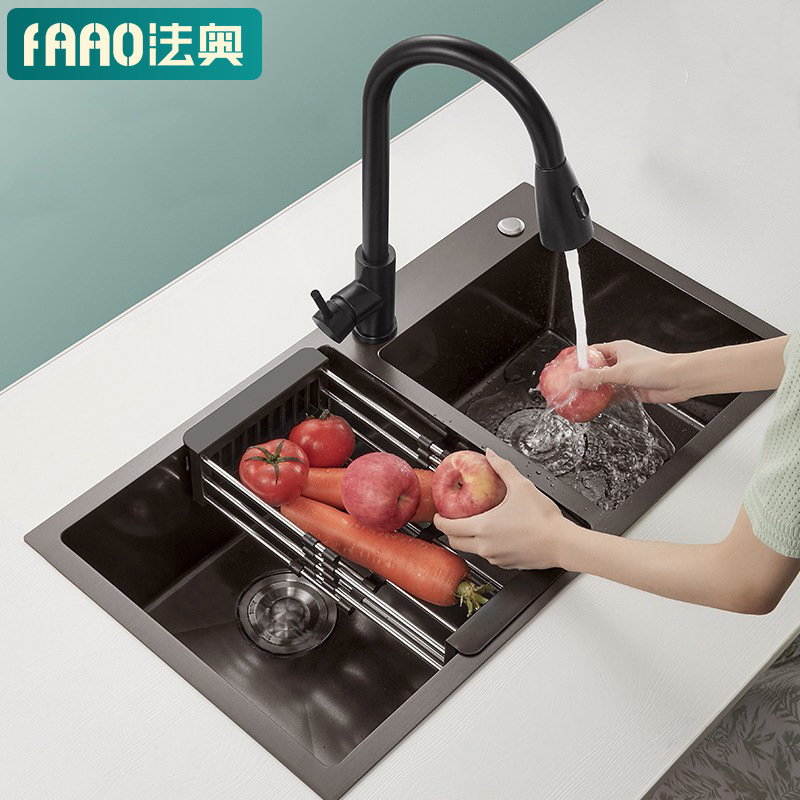 304 Stainless Steel Sink, Nano Dishwashing Basin, Handmade Single/Double Sink, Large Single Sink, Exclusively for Cross-Border Supply