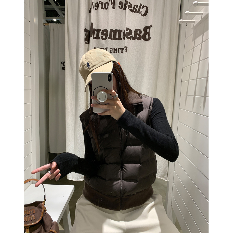 轻绒零压感立领羽绒马甲女 2025秋冬宽松轻薄白色背心外套G092412|undefined