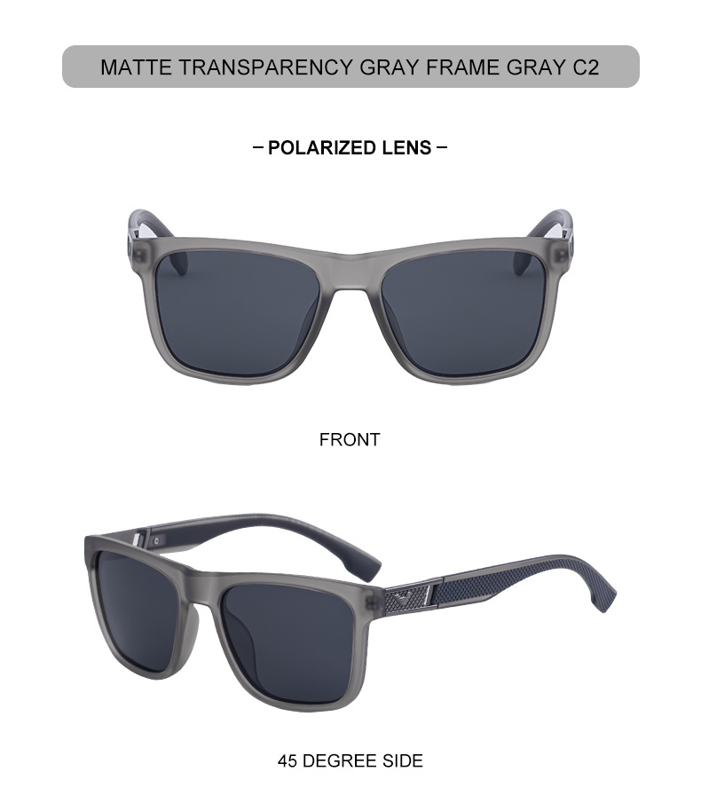 Neue modische eckige polarisierte Sonnenbrillen für Männer - persönlicher Trendy-Look mit Premium-Gefühl, UV-Schutz für draußen und Angeln, Herren-Sonnenbrille für den Export