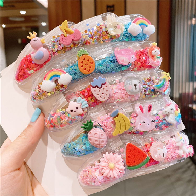 150g Weight Hair Accessories Classification Cartoon 5-Piece Set, Cartoon 10 PCs Set, Cartoon 20-Piece Set Quantity Business Occasion Flower Pattern Kid'S Gender Cartoon Style Style Children's Fruit Hairpin Cute Girl Small Daisy Headdress 2