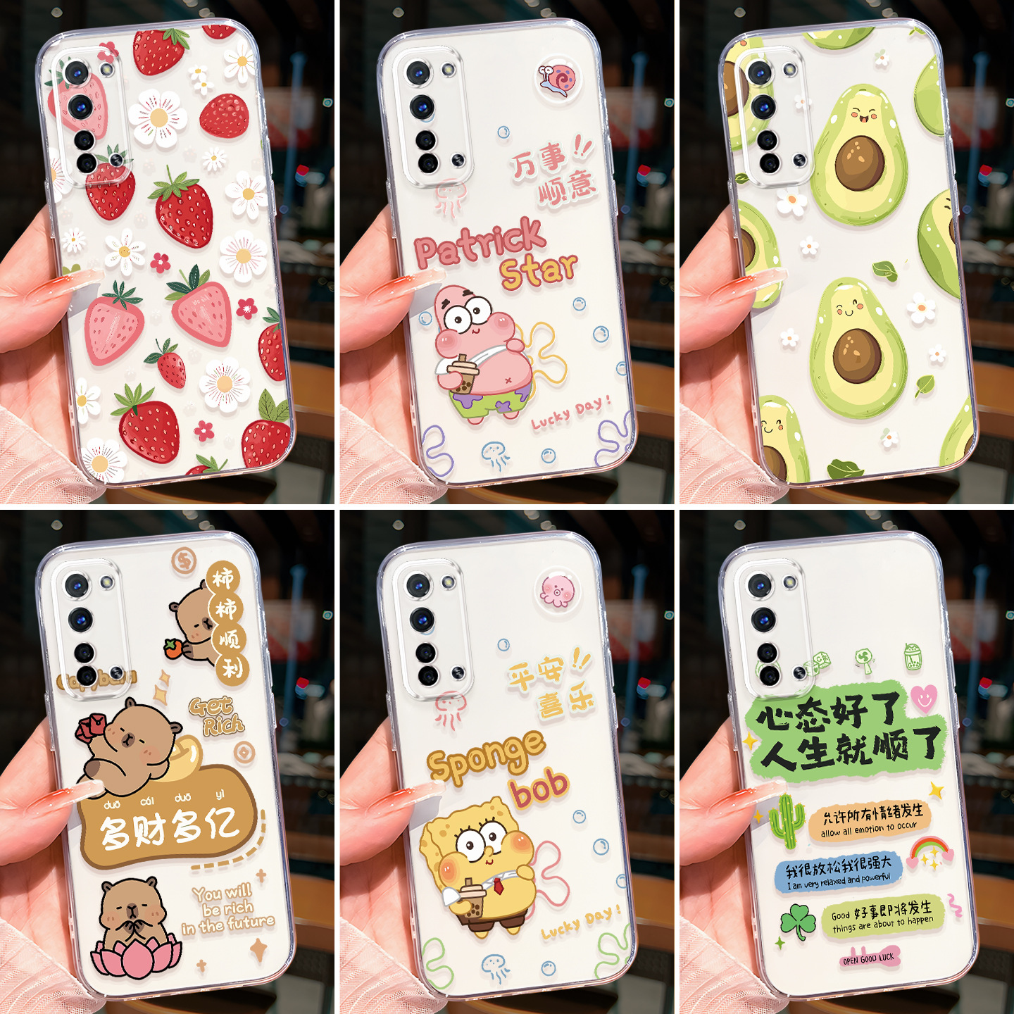 Suitable for Opporeno3 Accessible Luxury Fashion Pdcm00 Beautiful Transparent Mobile Phone Case Reno3 Vitality Version Oppok7