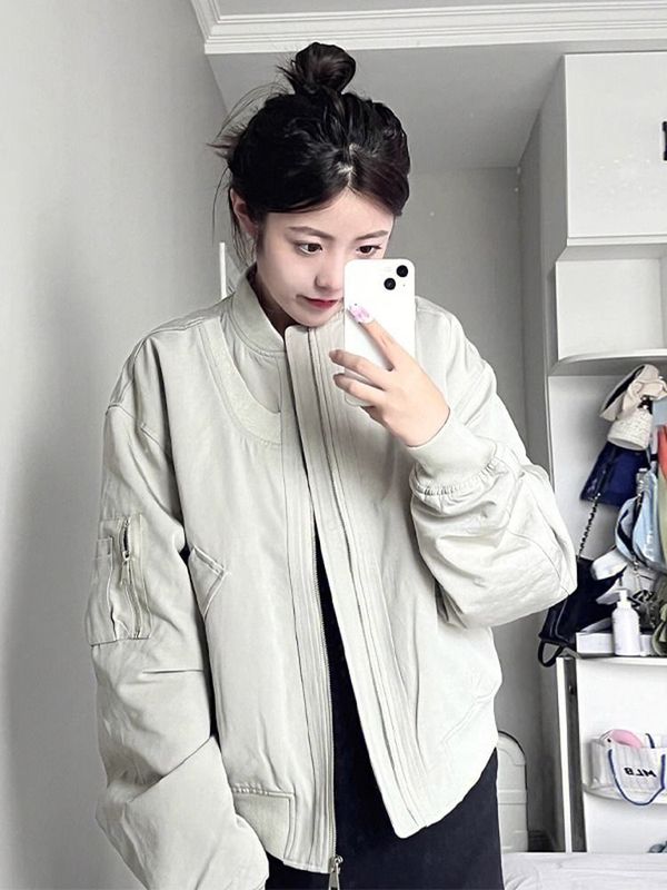 美式复古chic早春外套女2025新款飞行员夹克设计感小众春秋棒球服|undefined