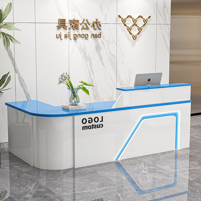 Front Desk Company Bar Cashier Arc Corner Modern Supermarket Convenience Store Beauty Salon Office Table