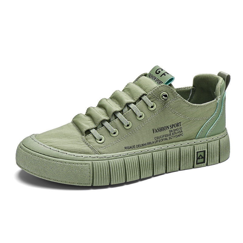 2025 nuevos zapatos de lona para hombres de verano transpirables zapatos de skate casuales de un pie zapatos de seda de hielo zapatos de liberación de la marea image 6