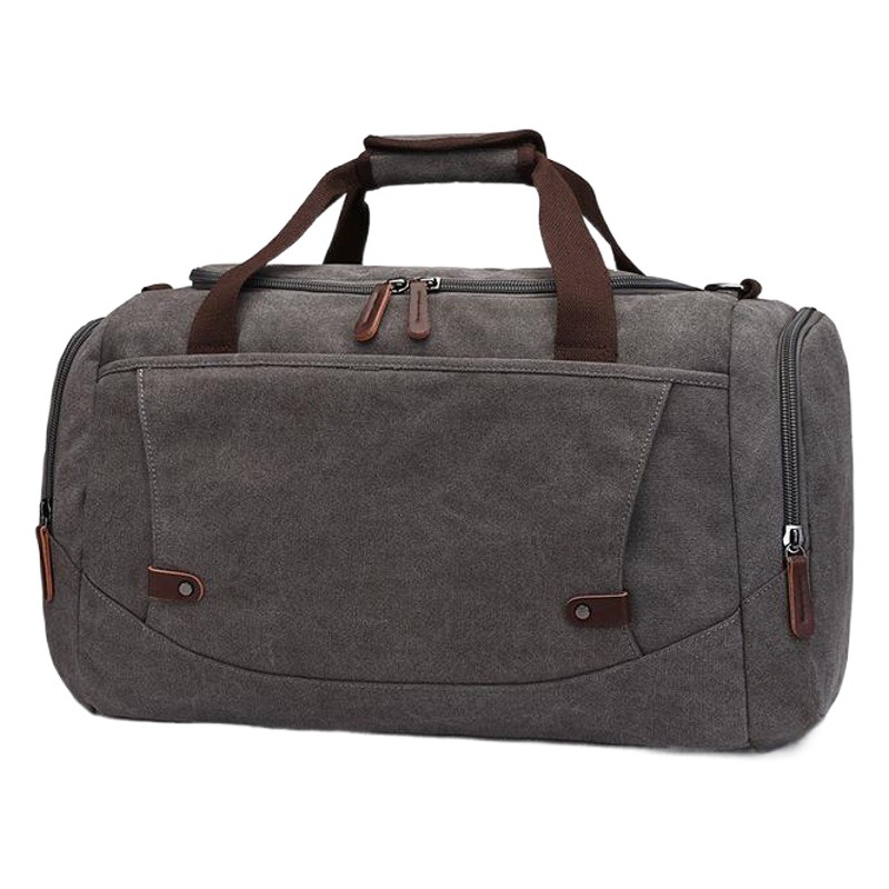 Bolsa de viaje de lona de gran capacidad de estilo europeo y americano bolsa de equipaje de color sólido para hombres y mujeres bolsa de viaje con cremallera al por mayor de fábrica