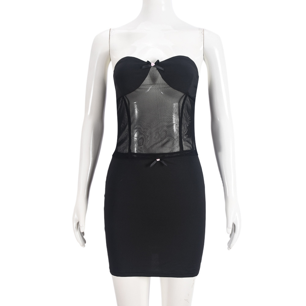 Women Clothing Chest Wrapped Skirt Fashionable See through Sexy Patchwork Two Piece Sets Women 8 Women Clothing Chest Wrapped Skirt Fashionable See through Sexy Patchwork Two Piece Sets Women