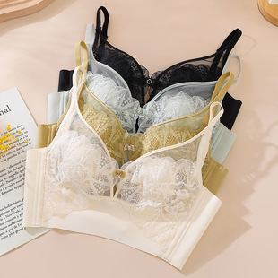 Latex Rabbit Ears French Underwear Traceless Bra Thin Cup Push-Up Thin Small Chest Comfortable Underwear Summer Rimless