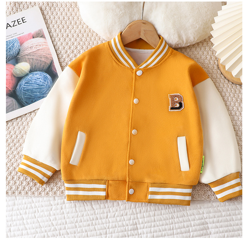 Preppy Style Color Block Cotton Girls Outerwear display picture 2