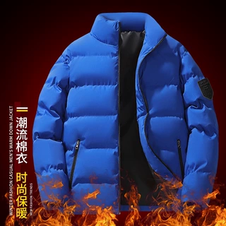 立领棉服男士冬季加厚保暖潮牌百搭纯色宽松棉衣外套新款跨境男装