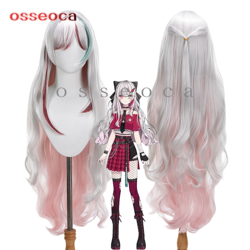 Osseoca Japanese Virtual Idol Vtuber Anchor Ishigami Wang Cos Wig Silver White Highlighted Three Colors 771