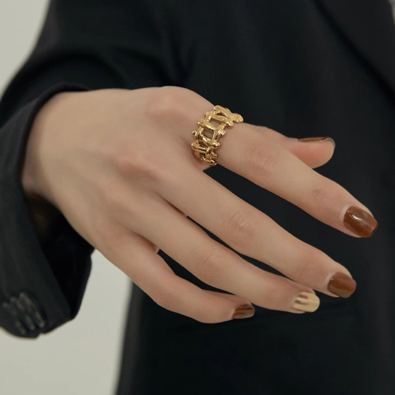 짠 커버 링 오프닝 틈새 중립 레트로 커플의 축하 인터넷 축하 남성과 여성을위한 조정 가능한 반지