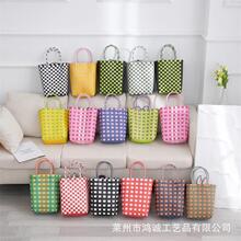 大号手工编织包创意diy伴手礼包敞口沙滩包女士包包塑编包手提