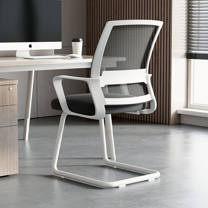Fabricante, venta al por mayor, silla de conferencia para personal de oficina, silla en forma de I, respaldo simple moderno, silla de ordenador con lazo de malla, silla de mahjong