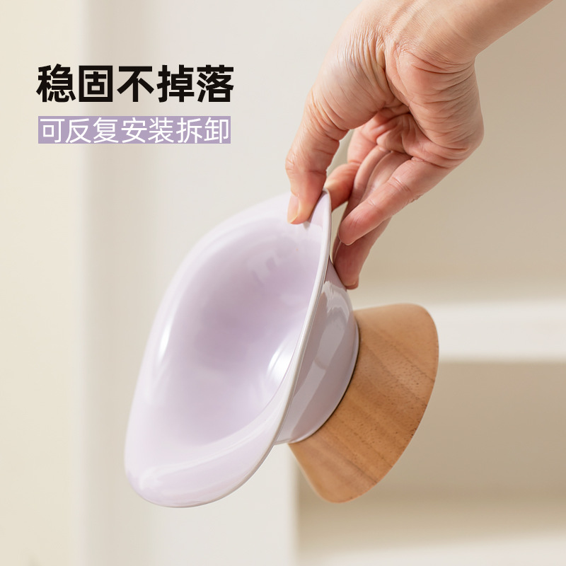 Dividir tazón de fuente del gato de cerámica Pet Bowl alto pie boca oblicua protección del cuello anti-golpe tazón de fuente de comida para gatos tazón de fuente de perro al por mayor