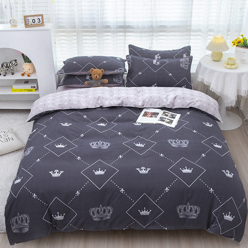 Sean Home Textiles Aloe Vera Cotton Four-piece Set Skin-Friendly Leskin Cotton AB Version Cartoon Bedding 4-piece Set Three-piece Set