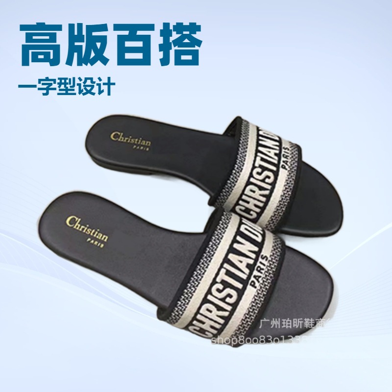 Zapatillas clásicas de alta versión D casa bordadas en una línea Zapatillas de piel de oveja para mujer