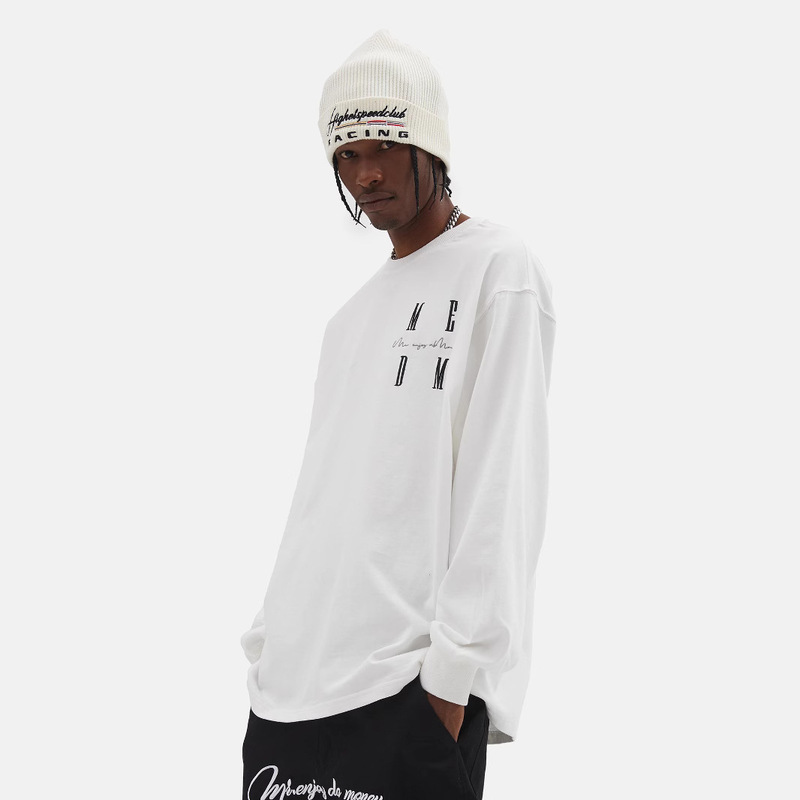 【王鶴山吹同金】ME国潮牌長袖純綿tシャツ男女春秋にロゴプリントがゆるい|undefined
