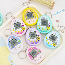 跨境蛋形掌上虚拟电子宠物游戏机钥匙扣挂件儿童迷你互动养成玩具