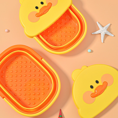 Foot bath basin for children, bubble foot tub, popular little yellow duck, household foot washing basin, student dormitory massage foldable foot bath tub