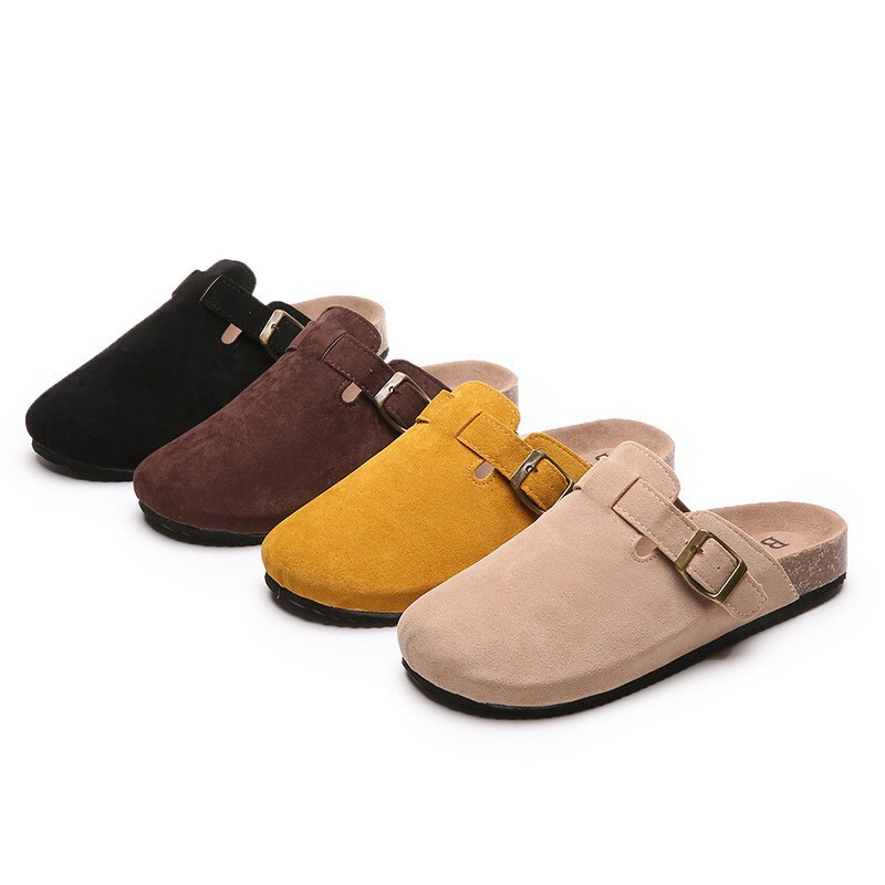 plus size ladies cork bottom slippers cross-border foreign trade Baotou half drag Birkan shoes soft bottom Roman shoes 35-46 wholesale