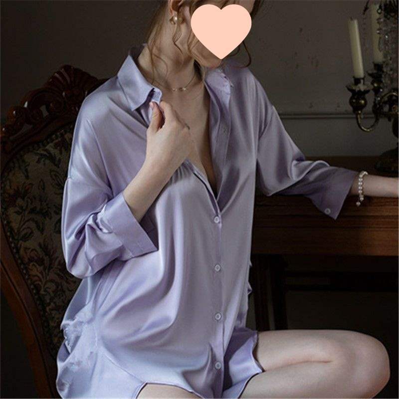 보라색 셔츠 스커트 [긴소매]