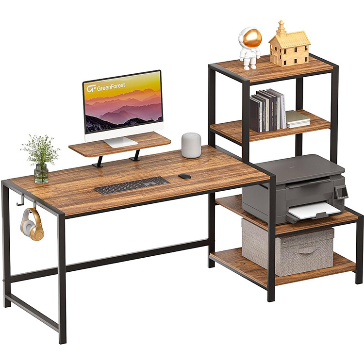 Simple Computer Desk with Storage Printer Rack Reversible Home Office Desk Movable Monitor Stand Simple Computer Desk with Storage Printer Rack Reversible Home Office Desk Movable Monitor Stand