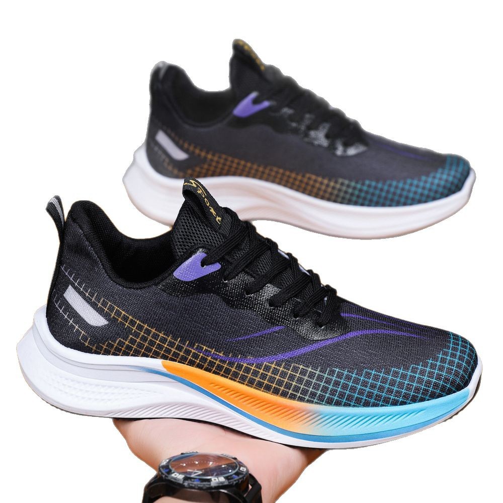 2025 nuevos zapatos para correr profesionales ultraligeros, superficie de malla de tejido volador, transpirable y amortiguador, zapatos deportivos de suela blanda, zapatos de carreras para estudiantes