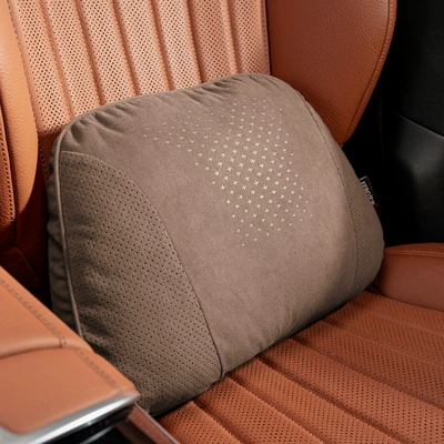 Suitable for Maybach, Mercedes-Benz, Toyota, Headrest - s-style-suede-chestnut-brown-waist-support-1-piece